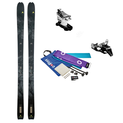 Skialpové lyže Dynastar M-Vertical Pro Open + viazanie Look ST 10 Black/White + pásy Colltex PDG Q16 violett 120mm/170cm